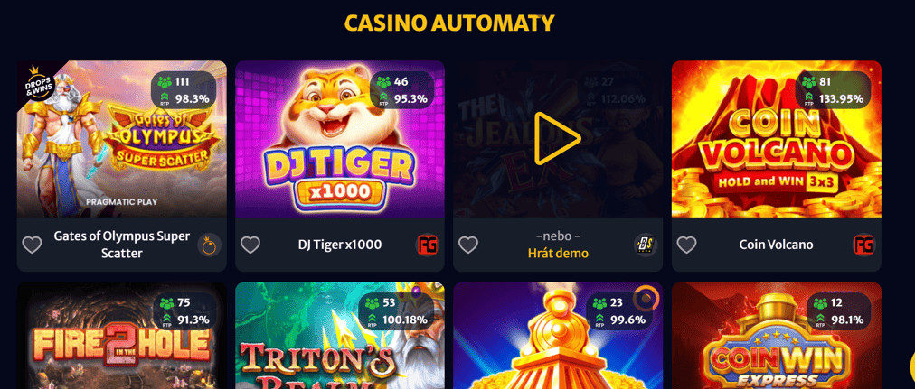 Kasino a automaty co Hellspin nabízí v herní lobby