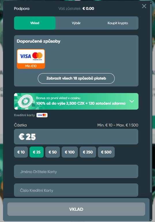 Vklad u Ivibet karty, peněženky a pravidlo bez třetích stran